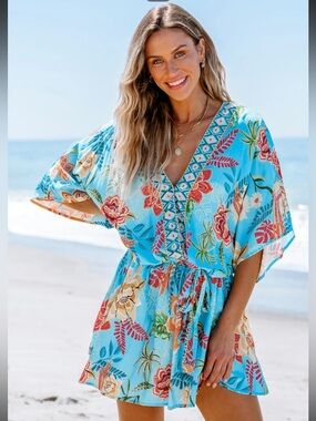 live life on the beach dress Cupshe Maxi Dress Sz M Live Life On The Beach Knotted Adj Straps Tie Back NWT